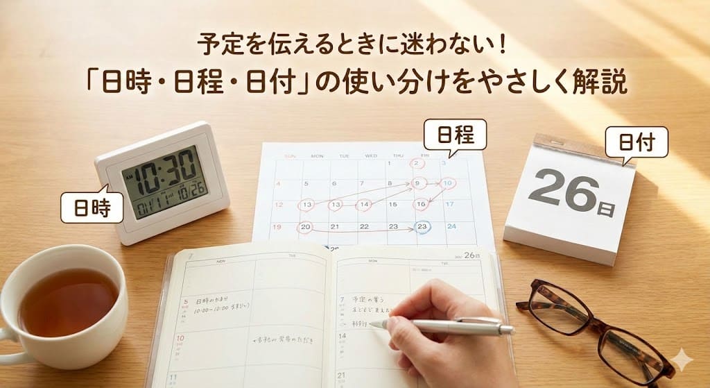 予定を伝えるときに迷わない！「日時・日程・日付」の使い分けをやさしく解説 - ゆとりずむ